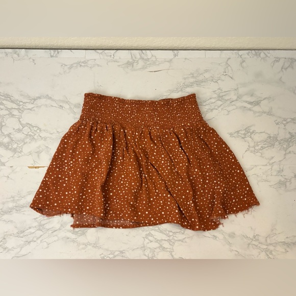 Forever 21 Size M Floral Print Pull On Waist Short Ruffle Mini Skirt Raw Hem​ - Picture 2 of 3